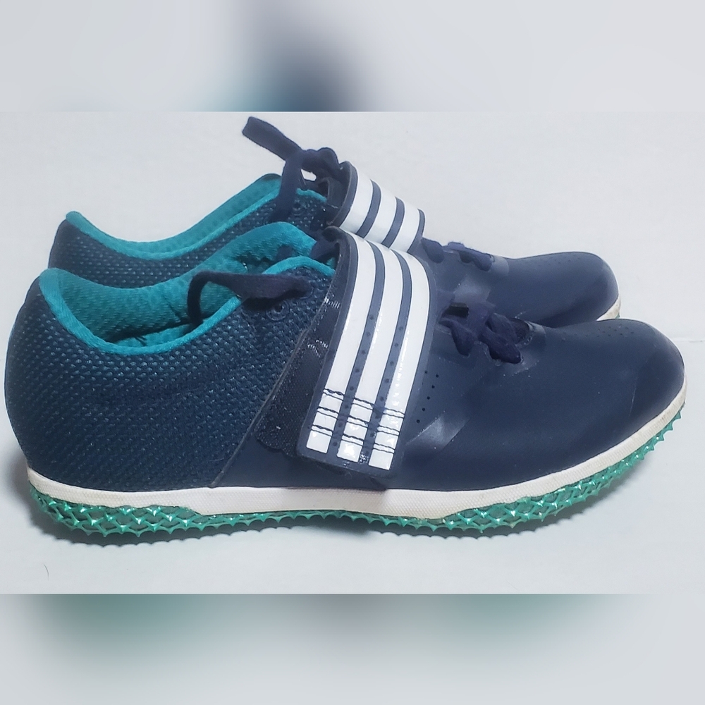 Adidas Adizero Navy and Teal Athletic track Shoes Mens Size 7 - Picture 9 of 9